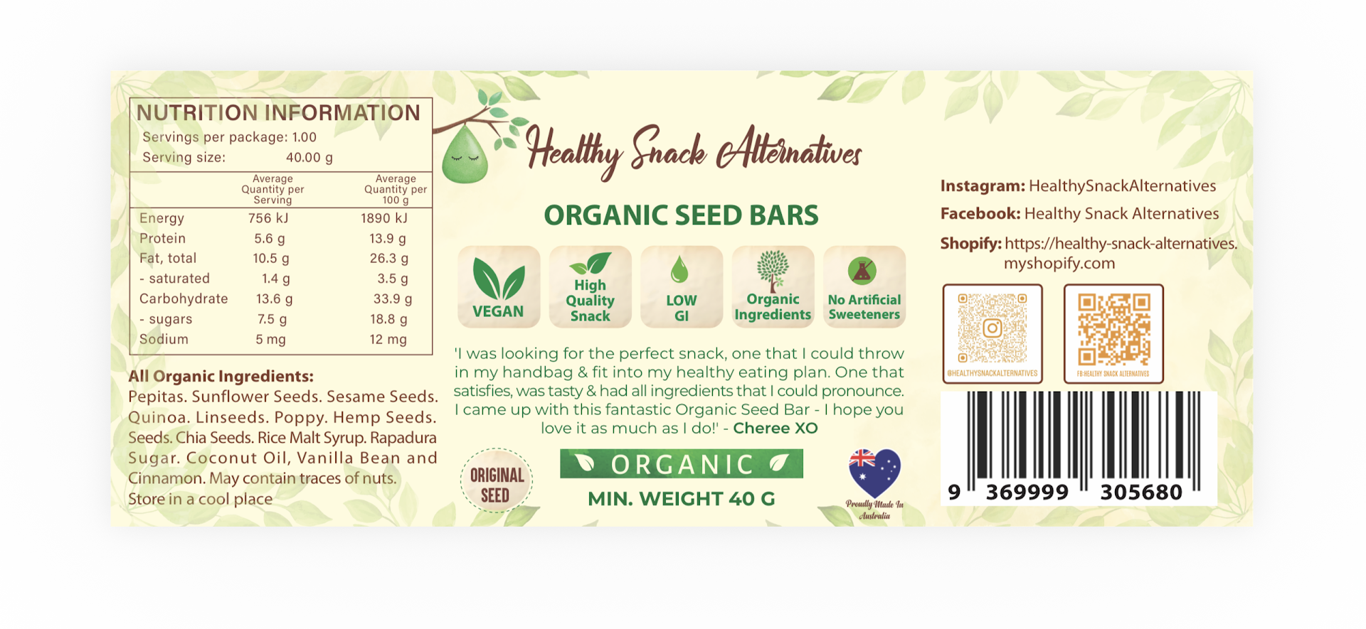 Original Seed Bar x 12 Pack